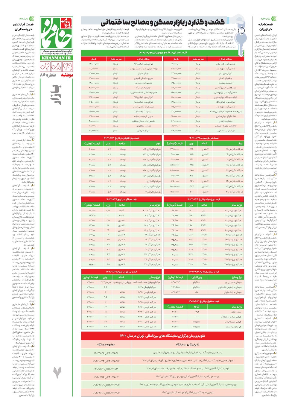 روزنامه تاریخ ۲۹ آبان ۱۴۰۲